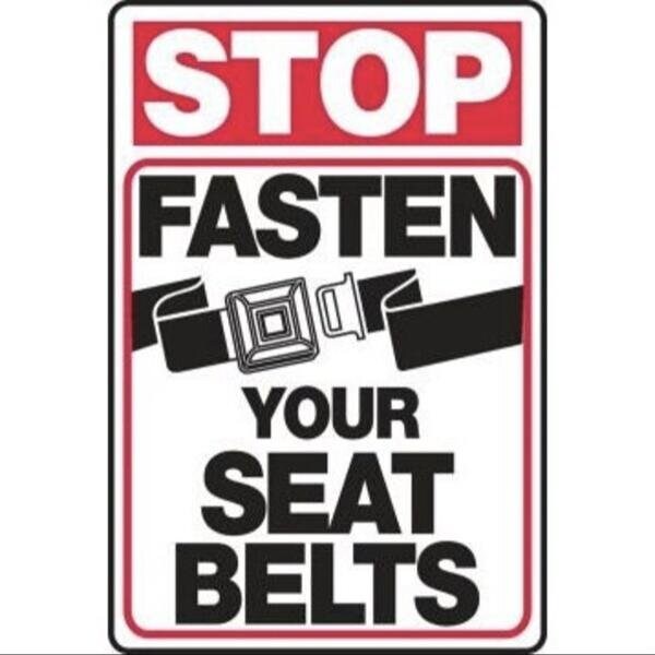Accuform STOP SAFETY SIGN FASTEN YOUR SEAT MVHR905VS MVHR905VS - main